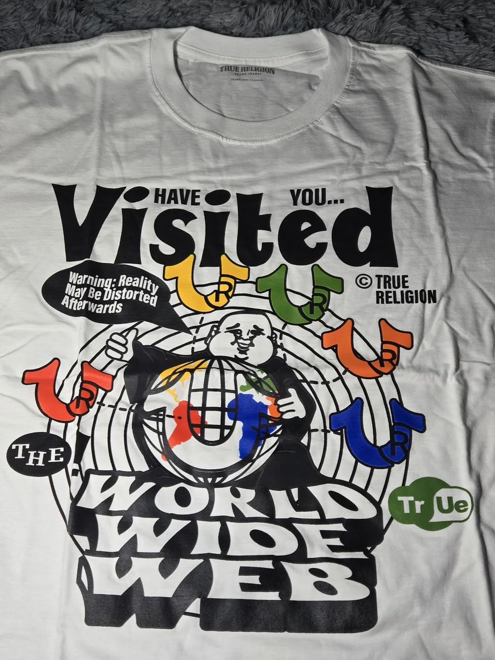 True Religion Men's Distorted Print T-Shirt Size XXL